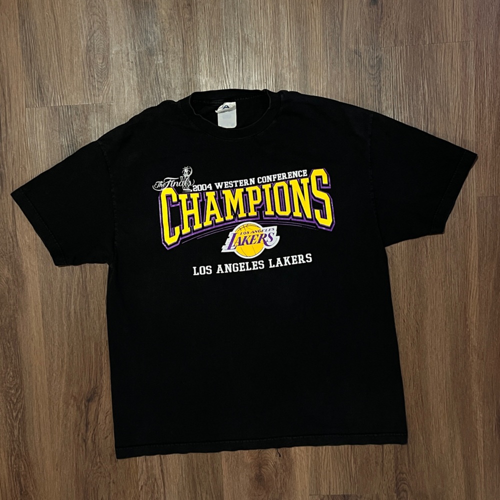 Vintage Y2K LA Lakers T Shirt 2004 NBA Western Conference Champions Size XL